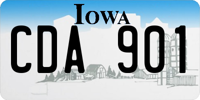 IA license plate CDA901