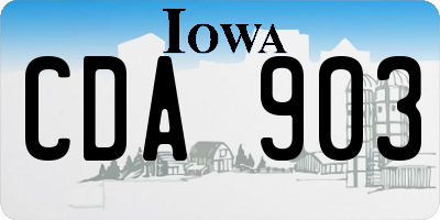 IA license plate CDA903