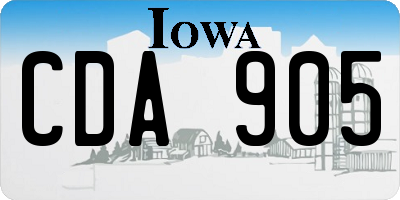 IA license plate CDA905