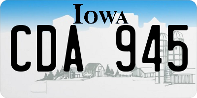 IA license plate CDA945