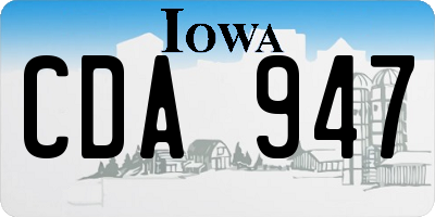 IA license plate CDA947