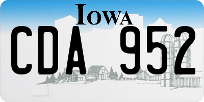 IA license plate CDA952