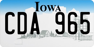 IA license plate CDA965