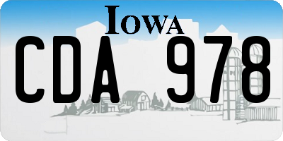 IA license plate CDA978