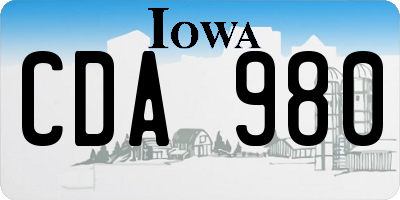 IA license plate CDA980