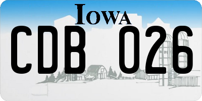 IA license plate CDB026
