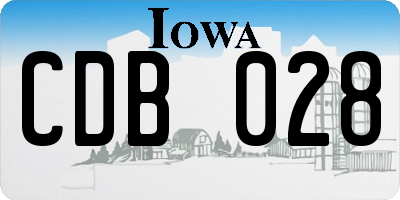 IA license plate CDB028