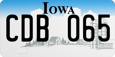 IA license plate CDB065