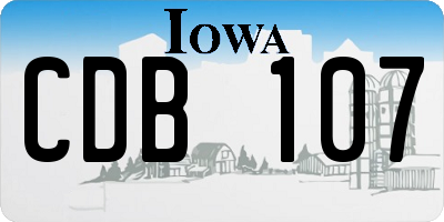 IA license plate CDB107