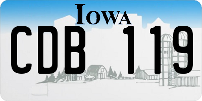 IA license plate CDB119