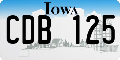 IA license plate CDB125