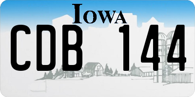 IA license plate CDB144
