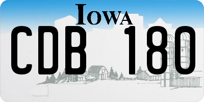 IA license plate CDB180