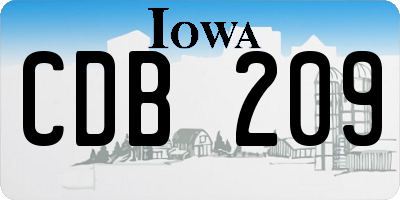 IA license plate CDB209