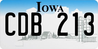 IA license plate CDB213