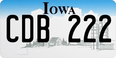 IA license plate CDB222
