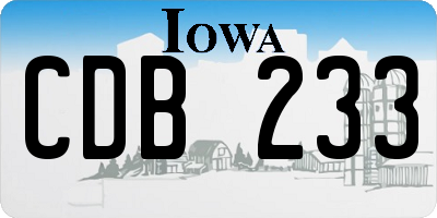 IA license plate CDB233
