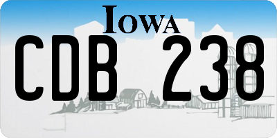 IA license plate CDB238