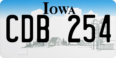 IA license plate CDB254