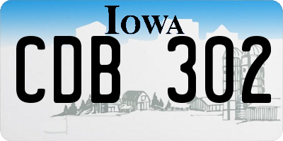 IA license plate CDB302