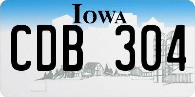 IA license plate CDB304