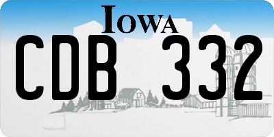 IA license plate CDB332