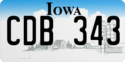 IA license plate CDB343