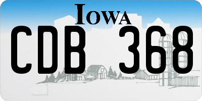 IA license plate CDB368