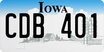 IA license plate CDB401