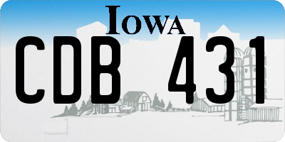 IA license plate CDB431
