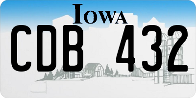 IA license plate CDB432