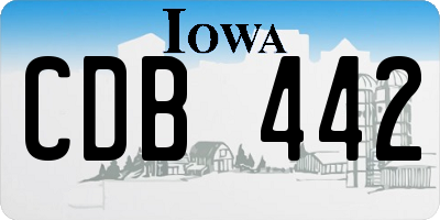 IA license plate CDB442