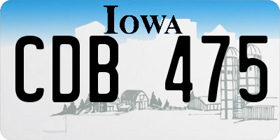 IA license plate CDB475