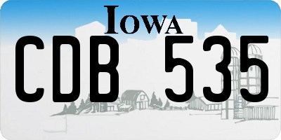 IA license plate CDB535