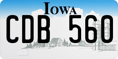 IA license plate CDB560