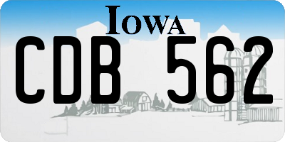 IA license plate CDB562