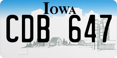 IA license plate CDB647