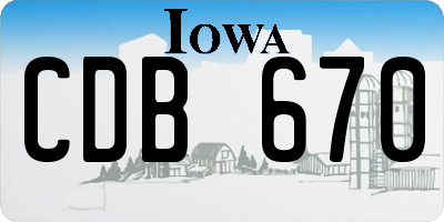 IA license plate CDB670