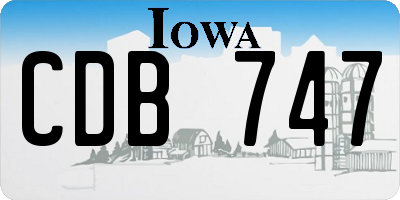IA license plate CDB747