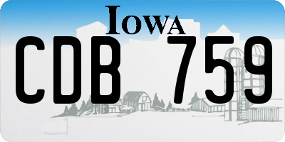 IA license plate CDB759