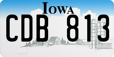 IA license plate CDB813