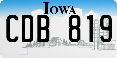 IA license plate CDB819