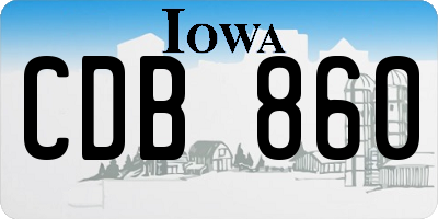 IA license plate CDB860