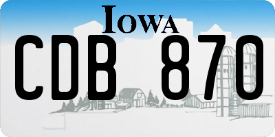 IA license plate CDB870