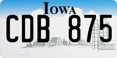 IA license plate CDB875