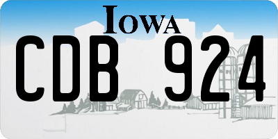 IA license plate CDB924