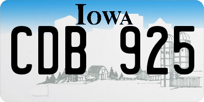 IA license plate CDB925