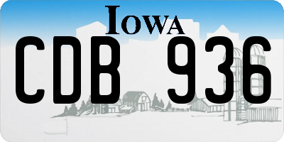IA license plate CDB936