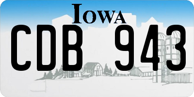 IA license plate CDB943