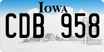 IA license plate CDB958